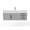 Castello Usa Amazon 48" Wall Mounted  Gray Vanity With White Top And Gold Handles CB-MC-48G-GLD-2056-WH - alternate 1